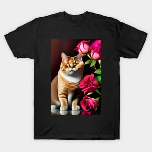 British Shorthair Cat Valentine Theme T-Shirt